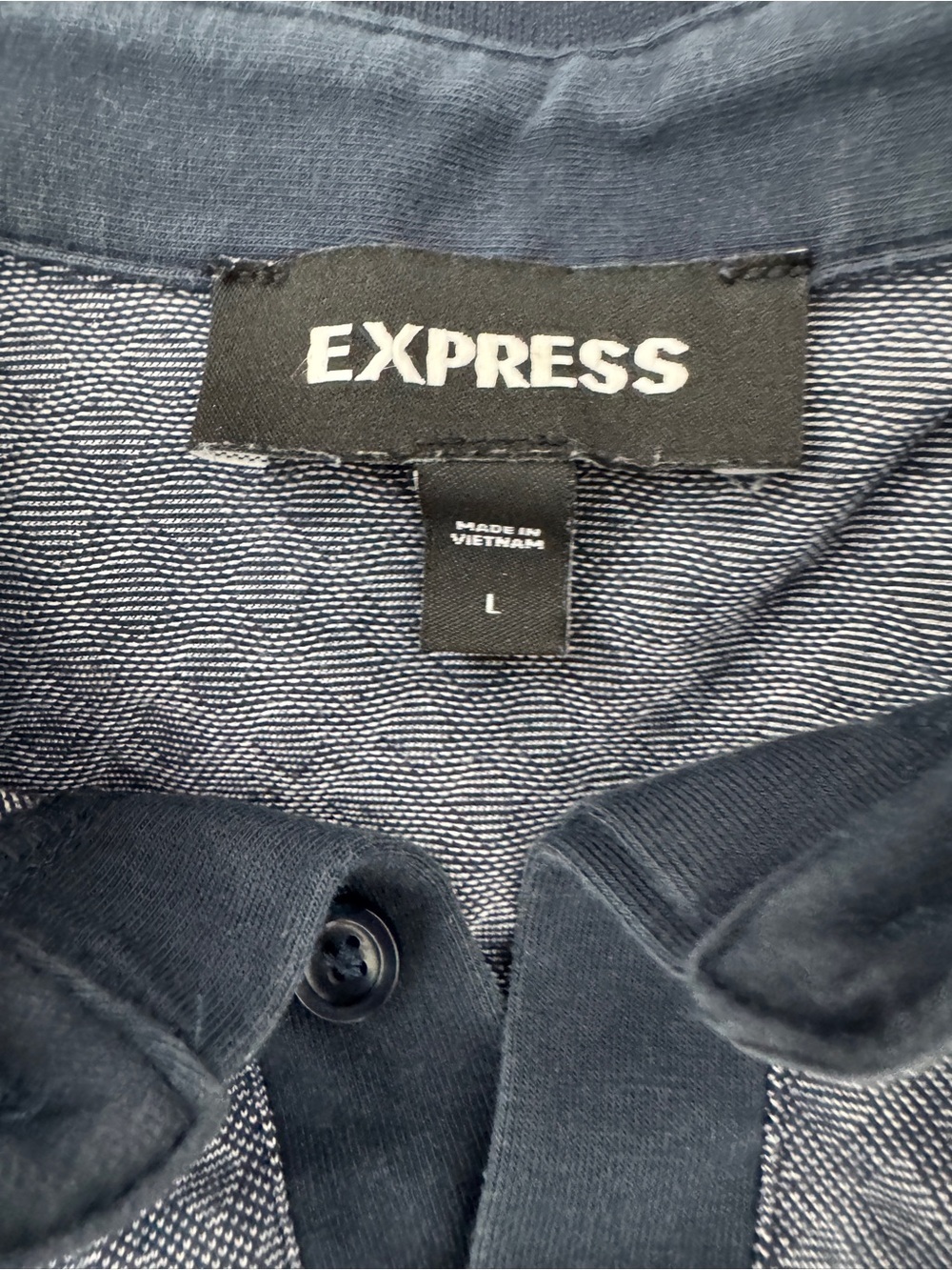 Express Men’s Gray Geometric Polo Shirt | Size Large - Picture 4 of 4